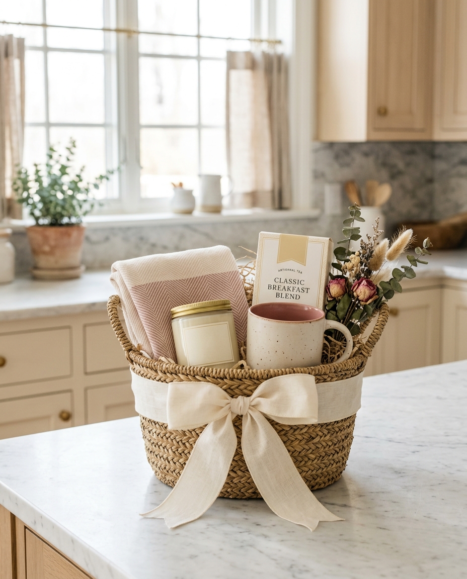 A Cozy Welcome — gift basket by Linda's Thoughtful Baskets